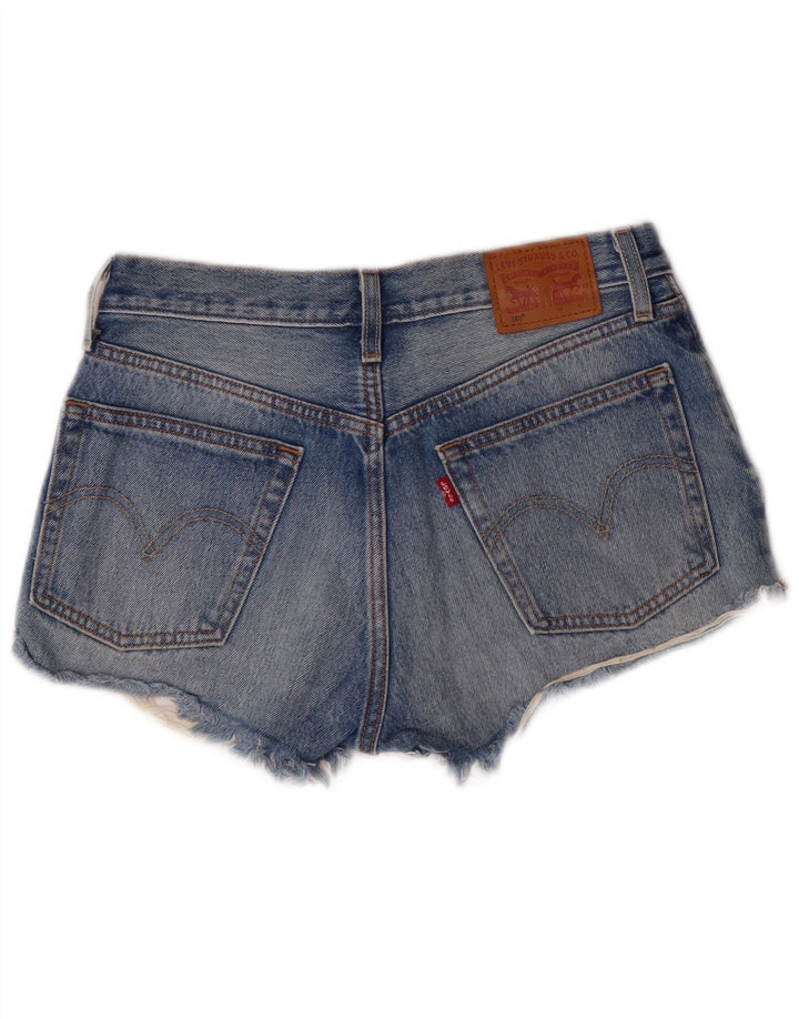 Levi's Short en Jean 501 Distressed Femme W26 Petit Bleu Coton Classique
