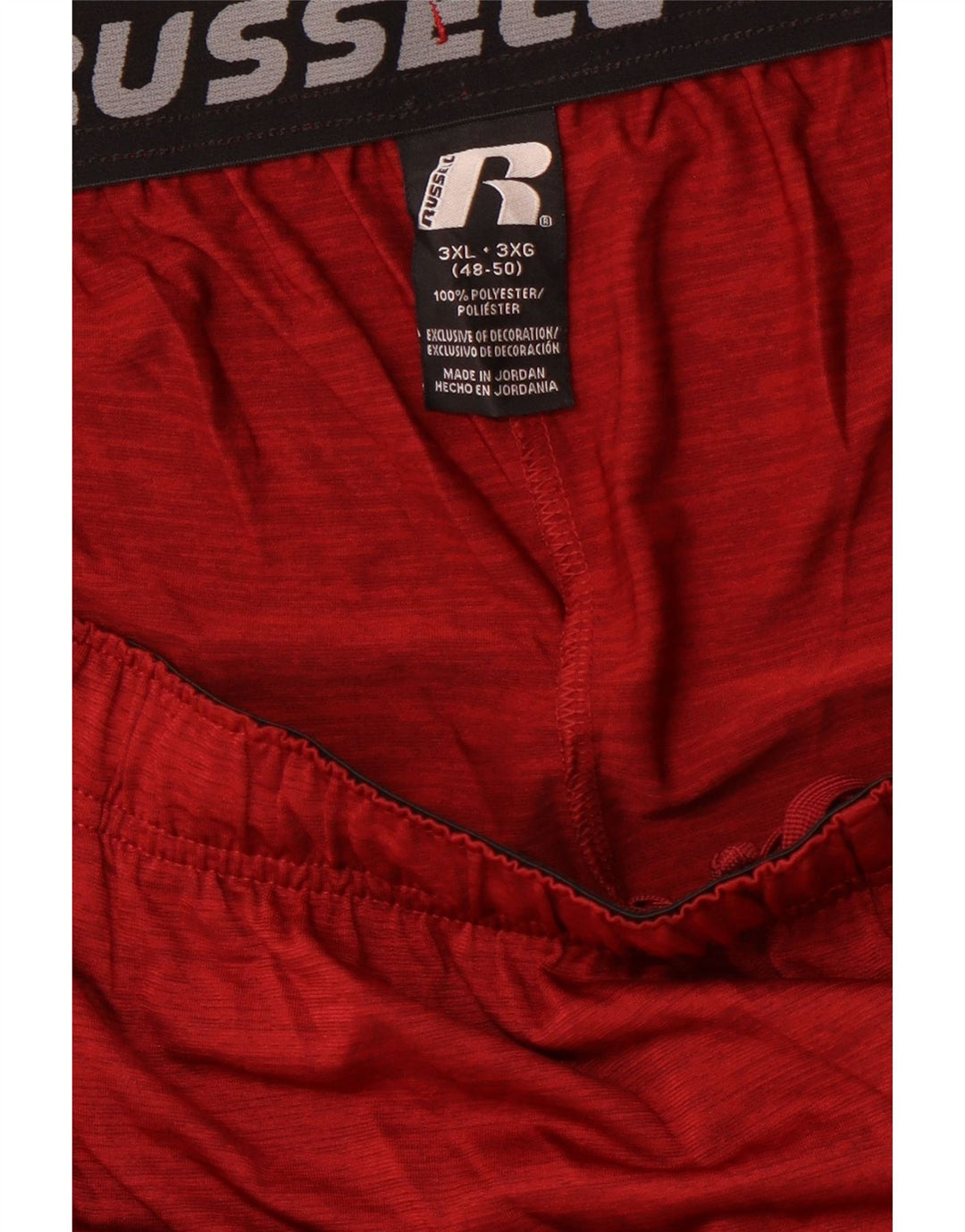 RUSSELL ATHLETIC Short de sport Dri-Power pour homme 3XL Rouge Colorblock