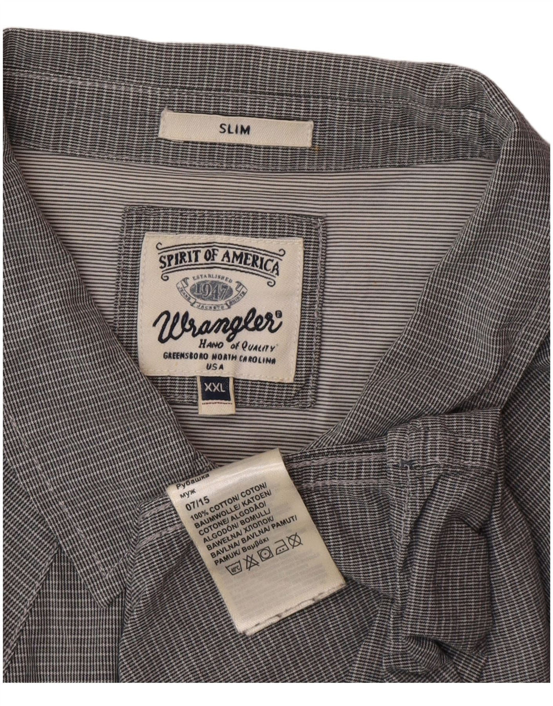 Wrangler Chemise Slim Femme 2XL Gris Carreaux Coton