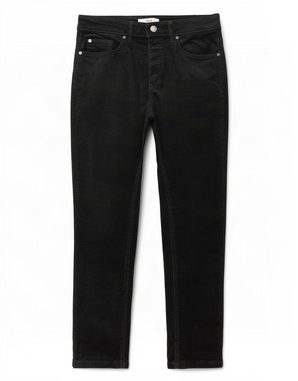 Marks & Spencer Pantalon en velours côtelé pour femme UK 12 Medium W30 L27 Bleu marine