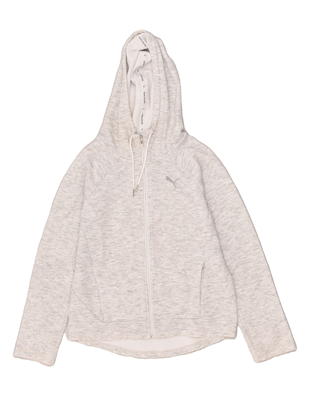 PUMA Womens Zip Hoodie Sweater UK 6 XS Grey | Vintage Puma | Thrift | Second-Hand Puma | Used Clothing | Messina Hembry 