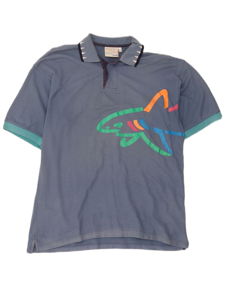 Reebok Polo Graphique Homme Large Bleu Coton