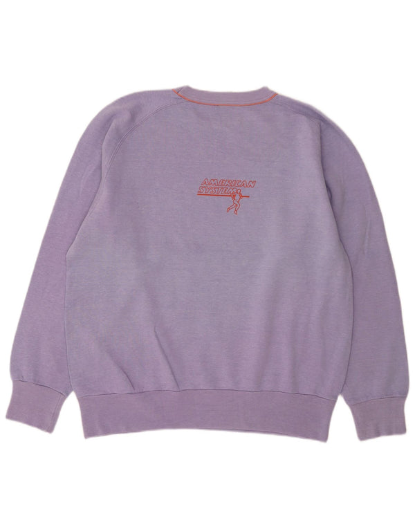vintage Femmes Graphique Sweatshirt Jumper UK 18 XL Violet