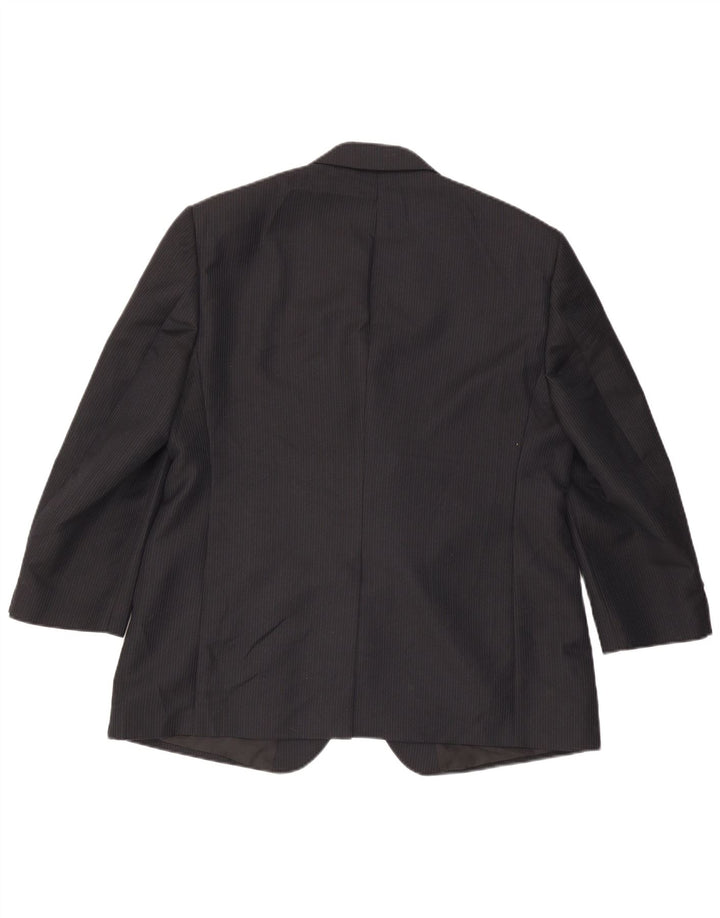 Marks & Spencer Veste blazer à 3 boutons pour homme UK 44 XL Bleu marine à fines rayures