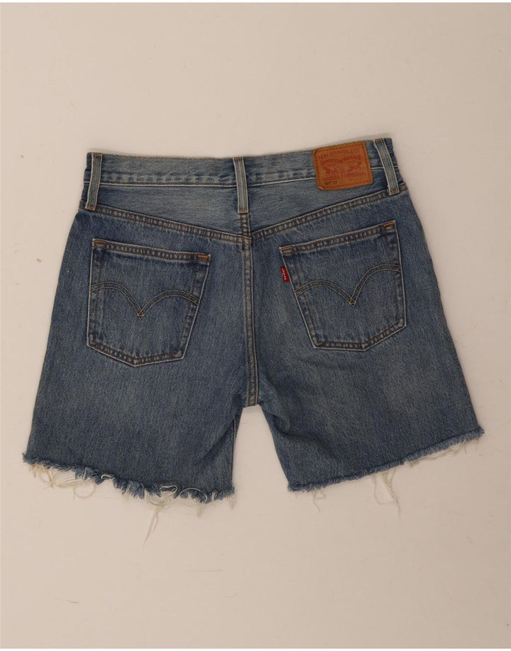 LEVI'S Short en Jean 501 Femme W26 Petit Bleu à Pois en Coton
