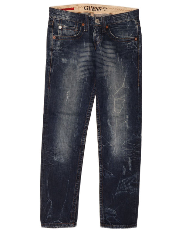 Guess Womens Venice Slim Jeans W27 L30 Bleu Marine Coton