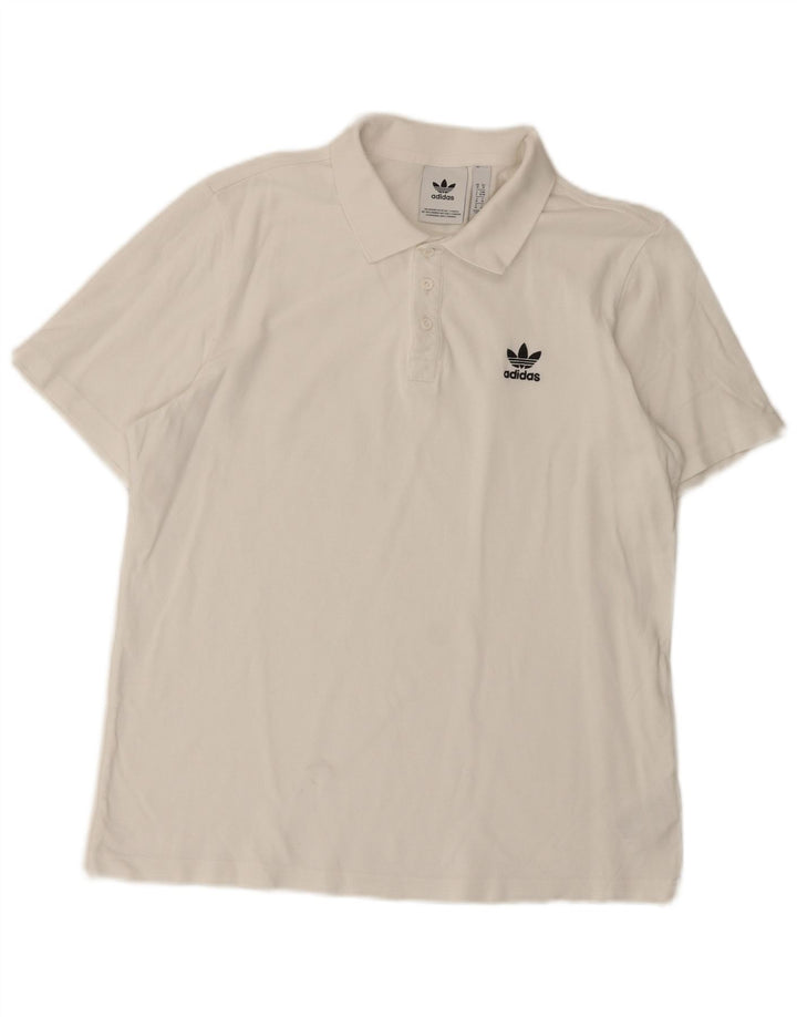 ADIDAS Polo Homme Blanc Moyen Coton
