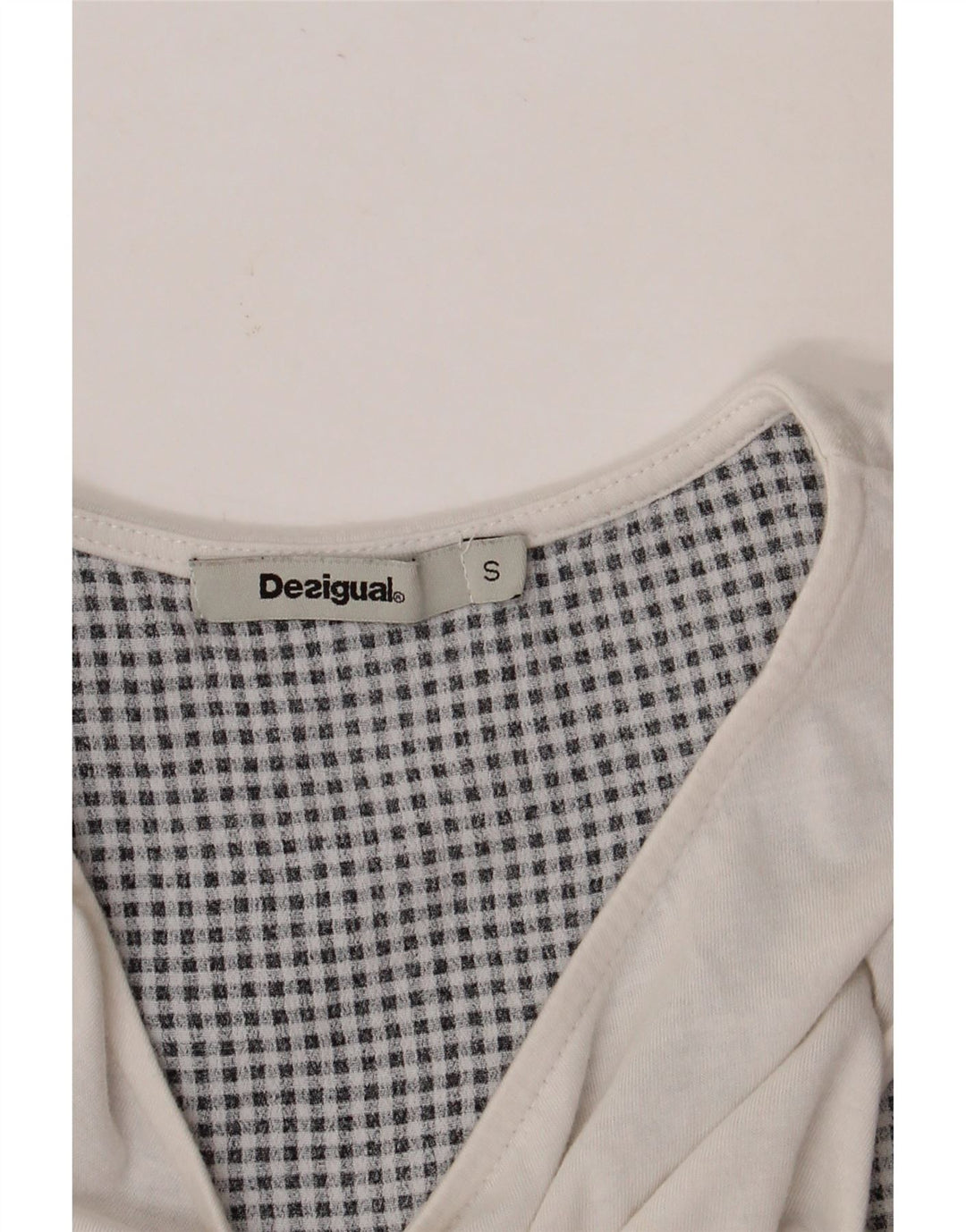 DESIGUAL Chemisier sans manches pour femme UK 10 Petit motif floral blanc