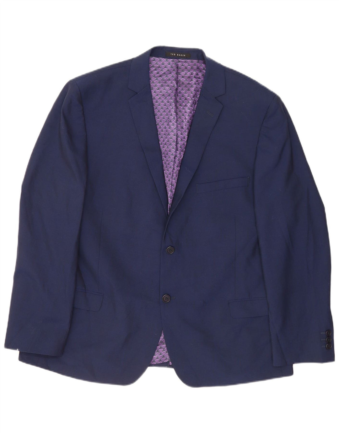 Ted Baker Veste Blazer 2 Boutons Homme UK 46 3XL Bleu Marine Laine