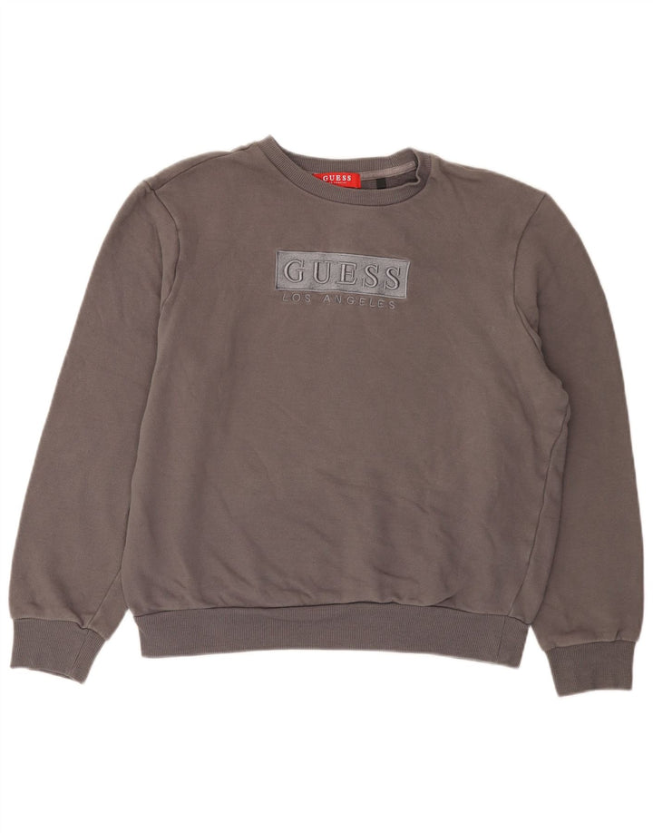 Guess Sweat-shirt surdimensionné graphique pour femme UK 10 petit gris coton