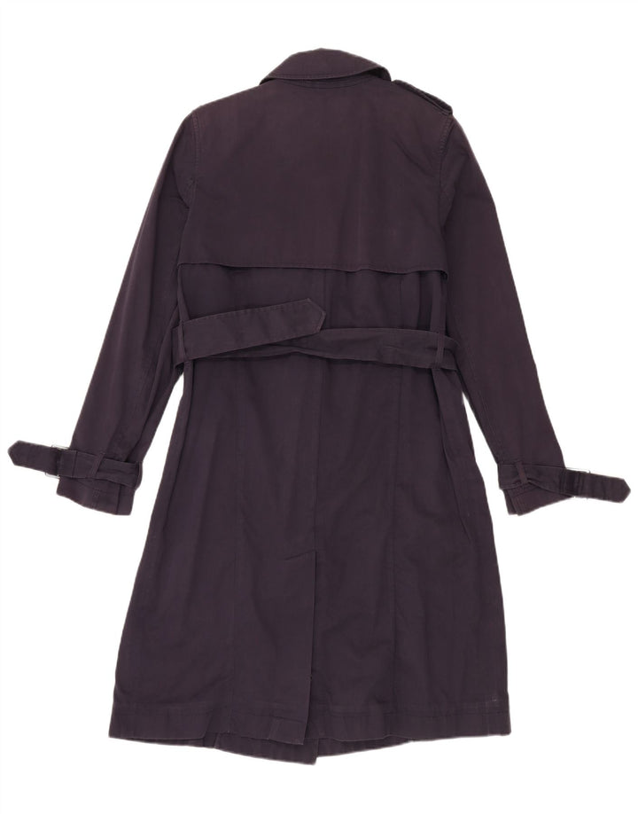Gant Trench Coat Femme UK 14 Medium Bleu Marine Coton