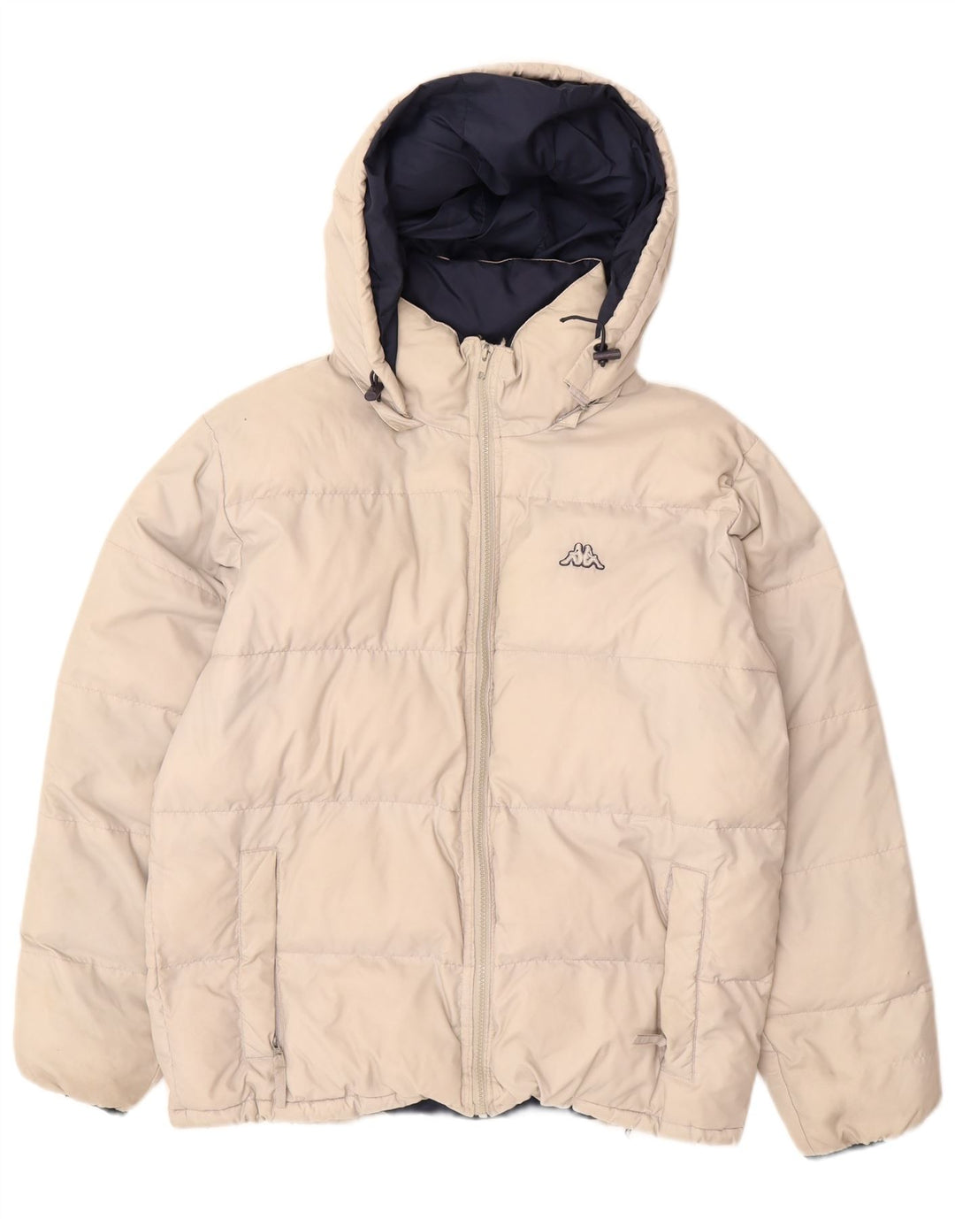 Kappa Veste rembourrée à capuche pour homme UK 36 Small Off White Polyamide