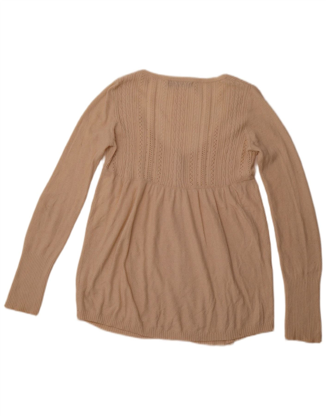 ZARA Femme Cardigan Pull UK 12 Moyen Beige Coton