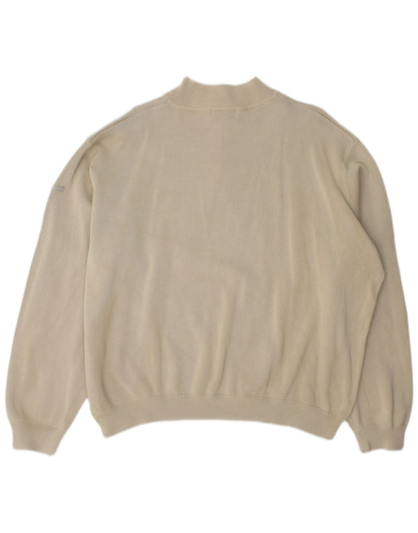 Marks & Spencer Pull col zippé pour homme en coton beige 2XL
