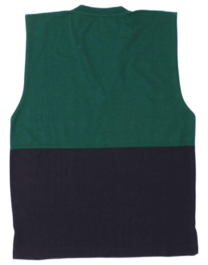 Club Voltaire Débardeur Gilet Homme Laine Colorblock Vert Moyen