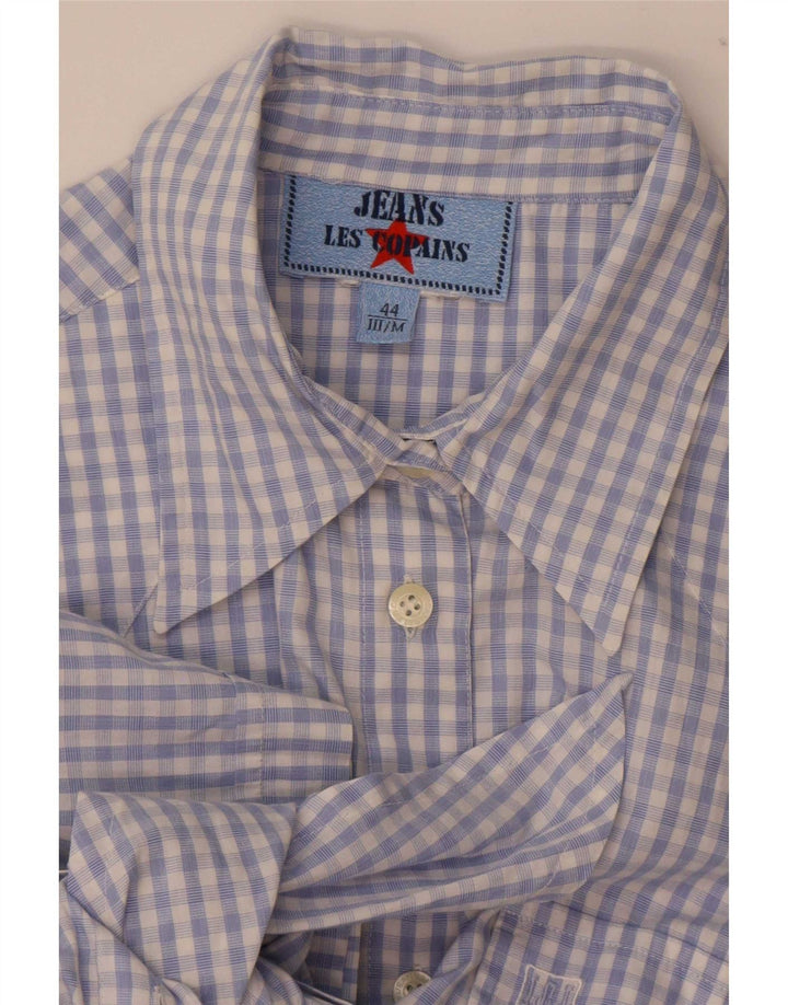 Les Copains Femme Chemise À Manches Courtes Blouse IT 44 Bleu Moyen Vichy