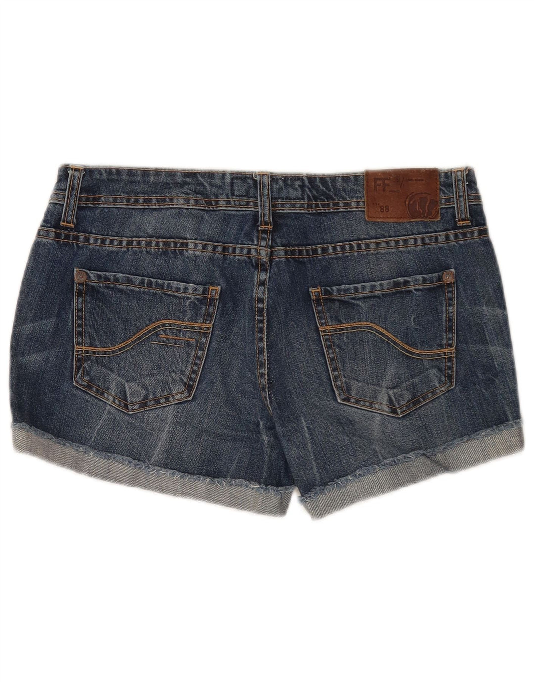 Fat Face Short en Jean Femme W32 Grand Bleu Coton