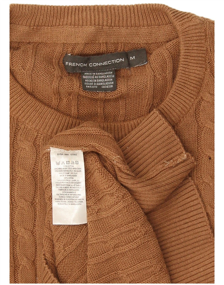 French Connection Pull Col Ras du Cou Homme Marron Moyen Coton