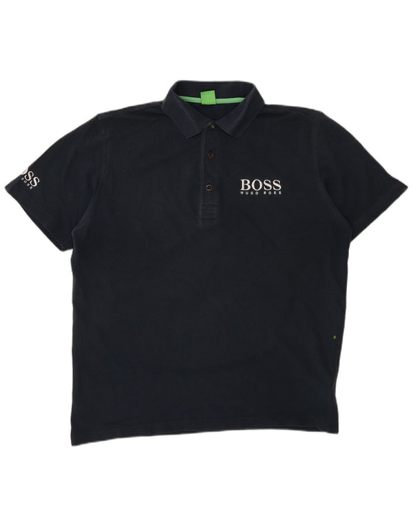 Hugo Boss Homme Polo Graphique Petit Bleu Marine Coton