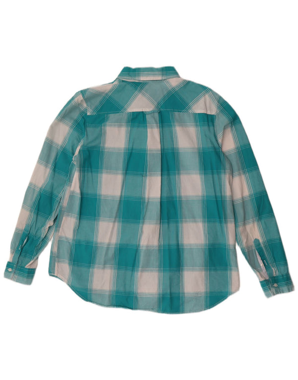 Tommy Hilfiger Chemise coupe décontractée pour femme UK 16 Grand carreaux turquoise