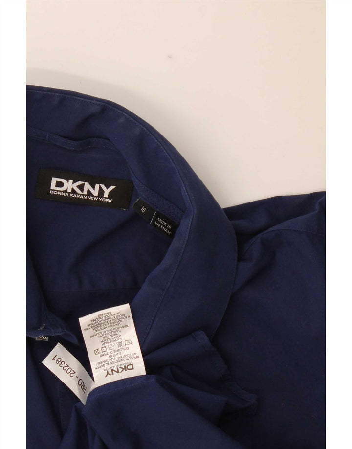 Dkny Chemise Homme Taille 16 Grand Coton Bleu Marine