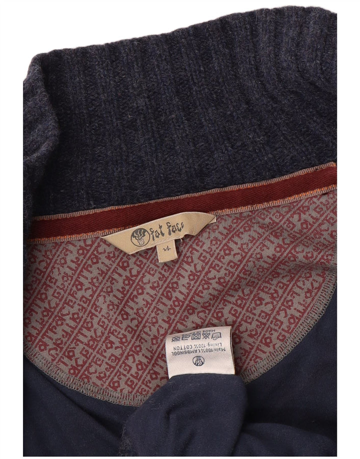 FAT FACE Cardigan Femme Pull UK 18 XL Bleu Marine Laine
