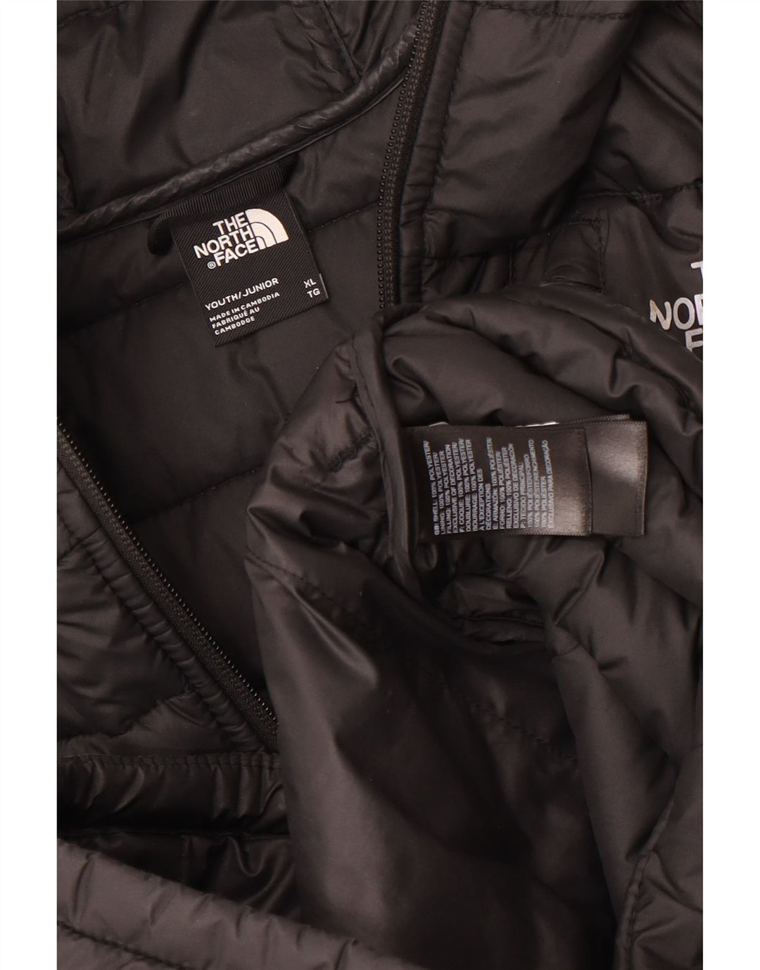The North Face Veste matelassée à capuche pour garçons 14-15 ans XL Noir Polyester