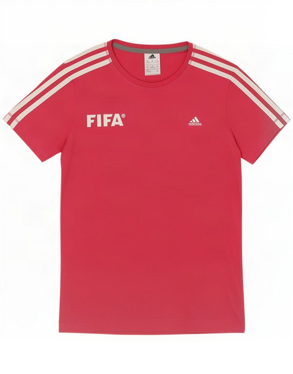 Adidas Girls Graphic T-Shirt Top 13-14 Years Pink Cotton
