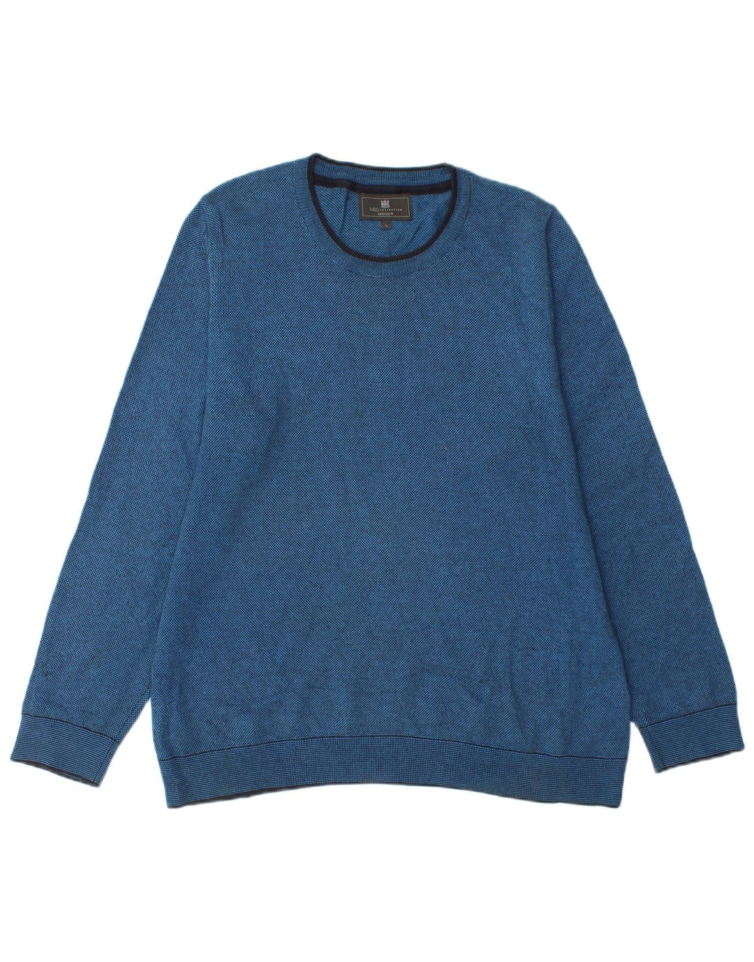 Marks & Spencer Pull à col rond coupe ajustée pour homme, grand bleu