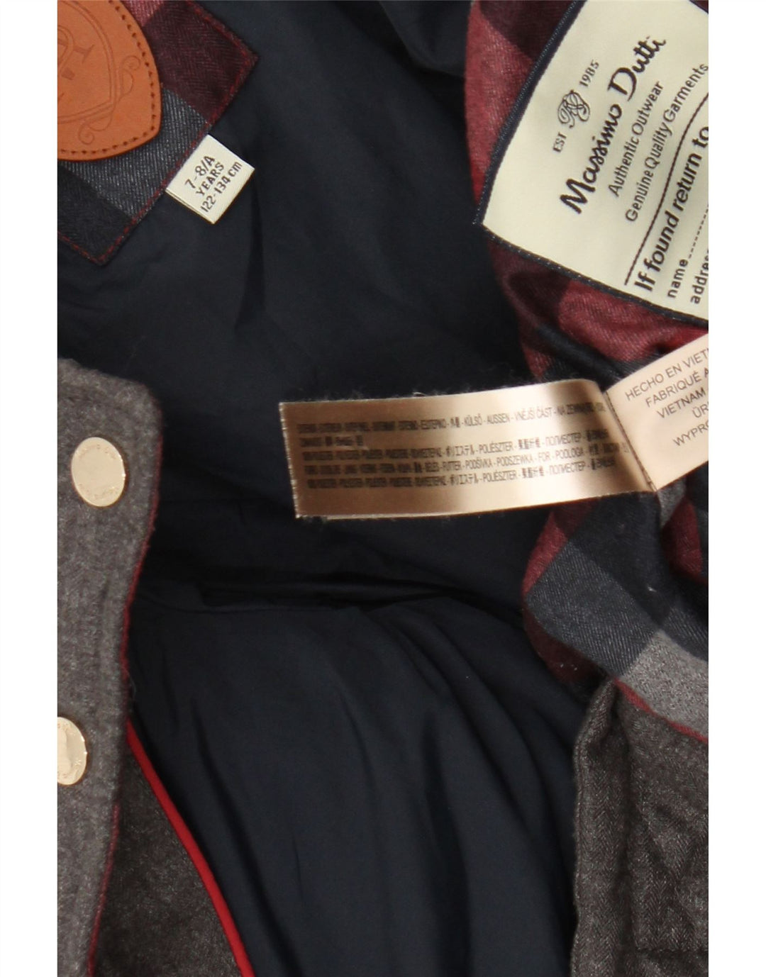 Massimo Dutti Veste matelassée fille 7-8 ans Gris Polyester