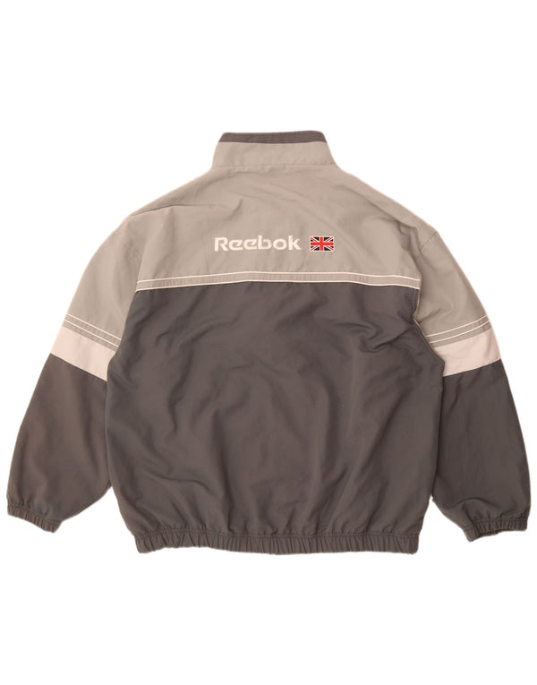 Reebok Veste de Survêtement Graphique Homme Large Gris Colorblock Polyester