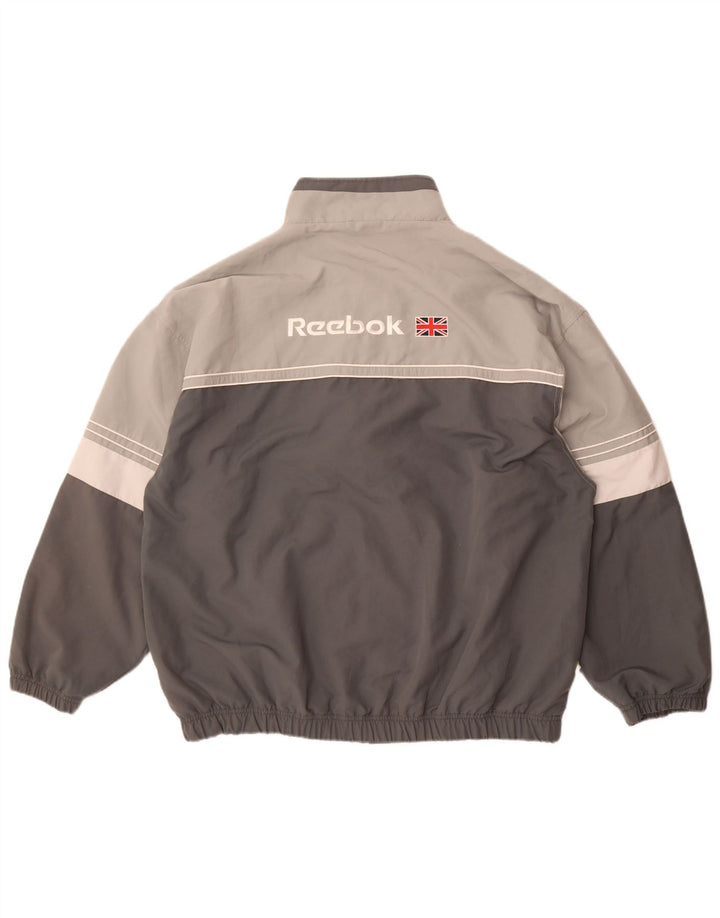 Reebok Veste de Survêtement Graphique Homme Large Gris Colorblock Polyester
