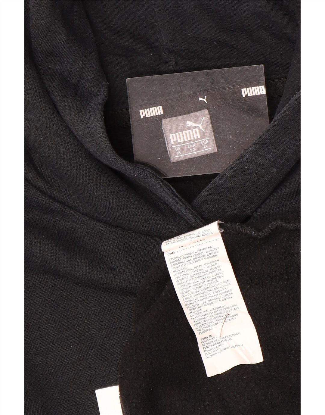 PUMA Pull à capuche graphique pour femme UK 18 XL Noir Coton