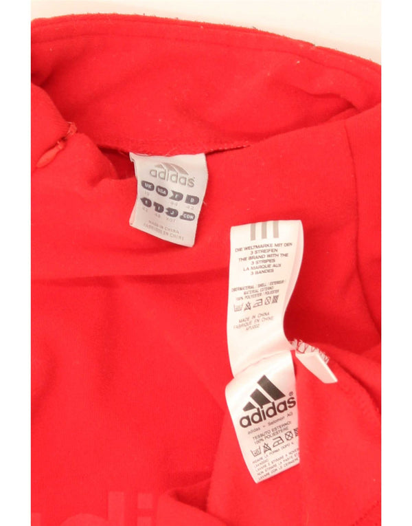 Adidas Pull polaire graphique à col zippé pour femme UK 16 Large Rouge Polyester