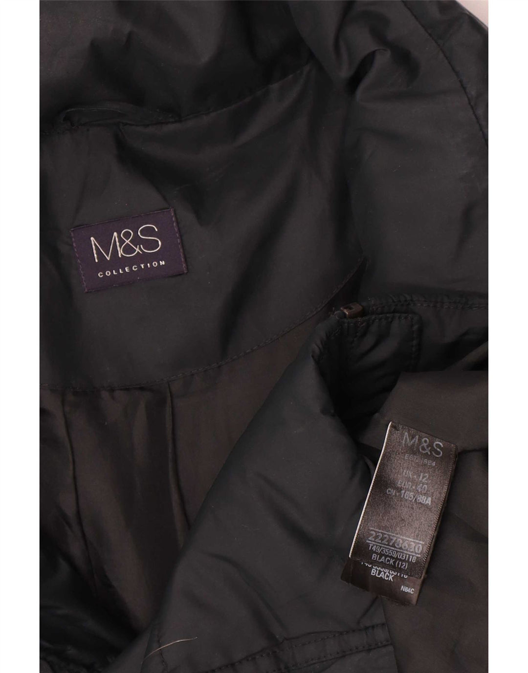 Marks & Spencer Veste matelassée pour femme UK 12 Polyester bleu marine moyen