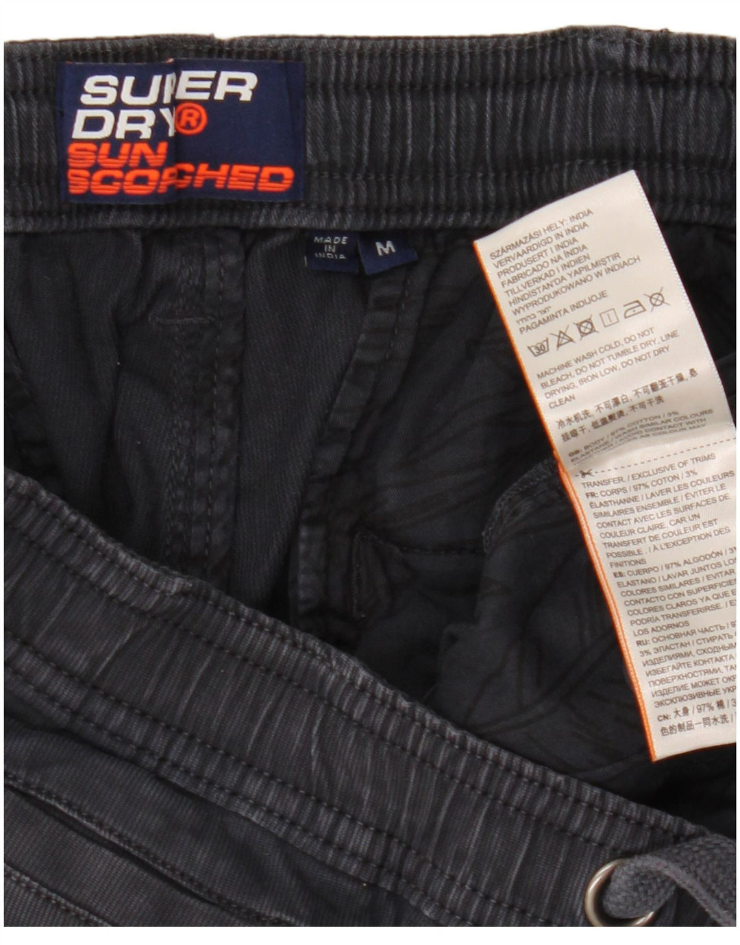 Superdry Short Chino Homme Bleu Marine Moyen Coton