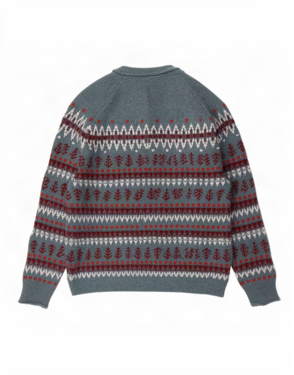 Pull à col rond White Stuff pour femme UK 14 Bleu moyen Fair Isle