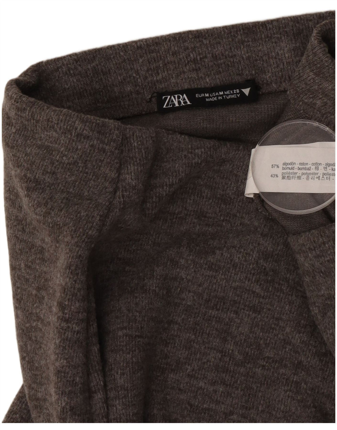 Jupe Midi Femme Zara Medium W28 Coton Gris