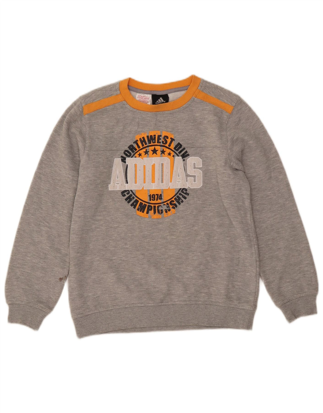 ADIDAS Sweatshirt Graphique Fille 11-12 ans Gris Moucheté Coton