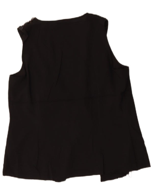Marks & Spencer Haut chemisier sans manches autographe pour femme UK 12 Noir moyen