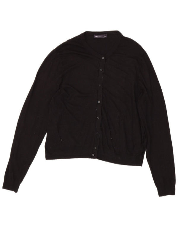 Marks & Spencer Cardigan court pour femme UK 18 XL Viscose noire