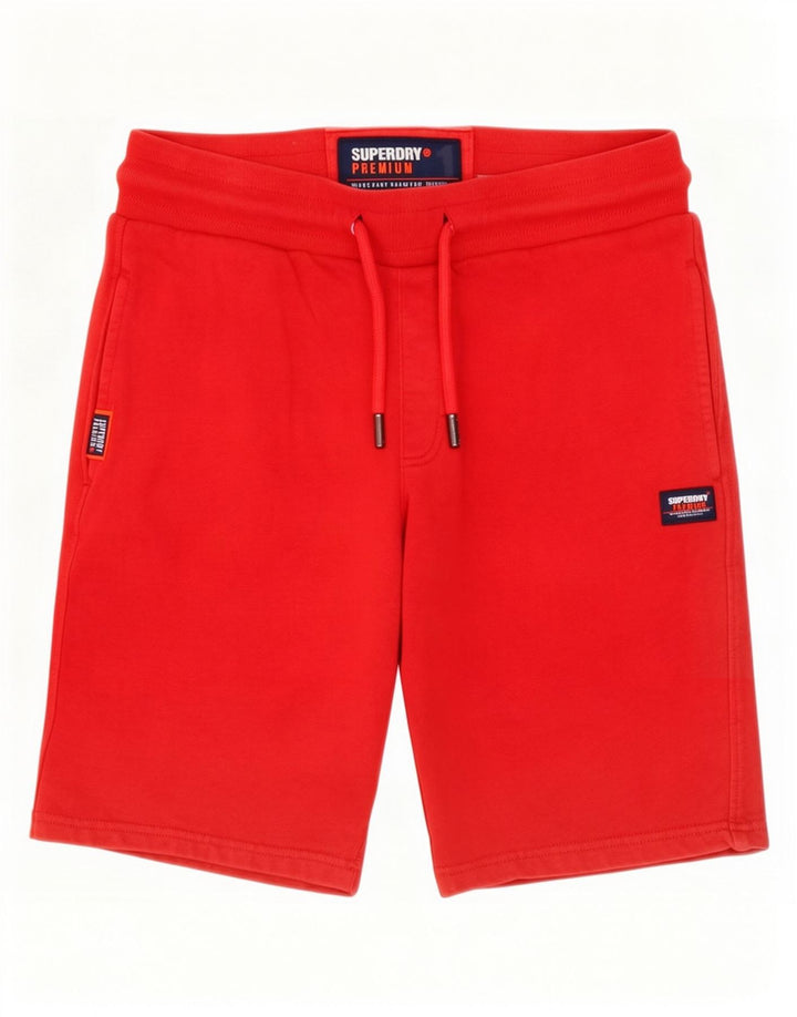 Superdry Short de Sport Homme Rouge Moyen Coton