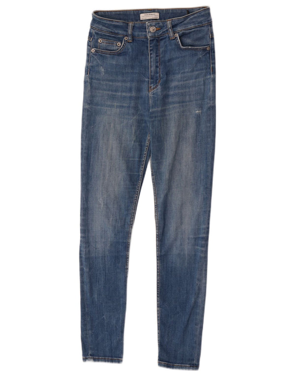 Zara Femme Jean Skinny EU 36 XS W26 L27 Bleu Coton