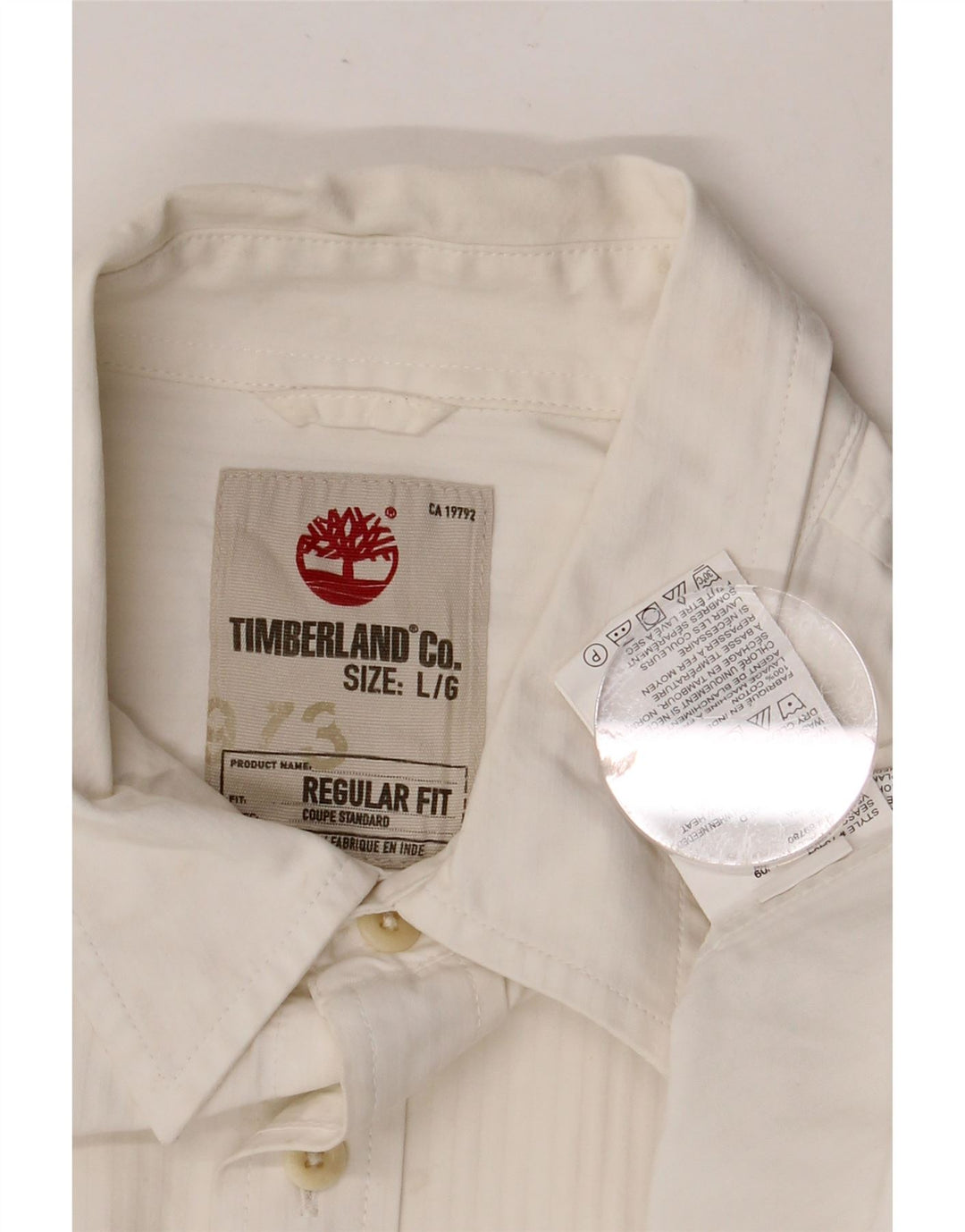 TIMBERLAND Chemise Regular Fit Homme Grand Blanc Coton