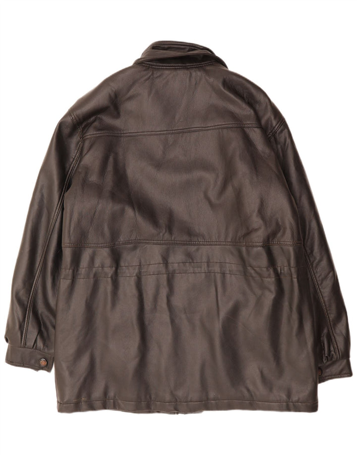 NUTSHELL Manteau en cuir pour homme UK 40 Large Noir