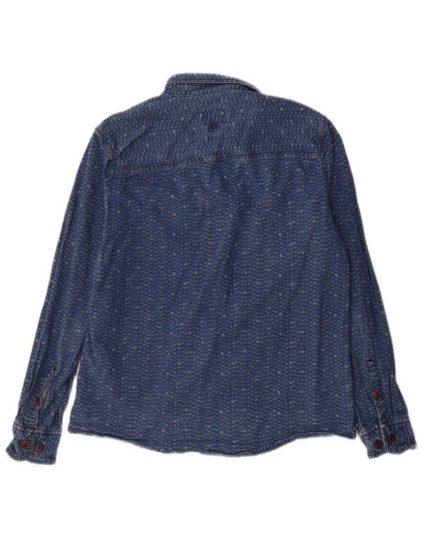Chemise en Jean Coupe Classique Homme Fat Face Coton Floral Bleu Moyen