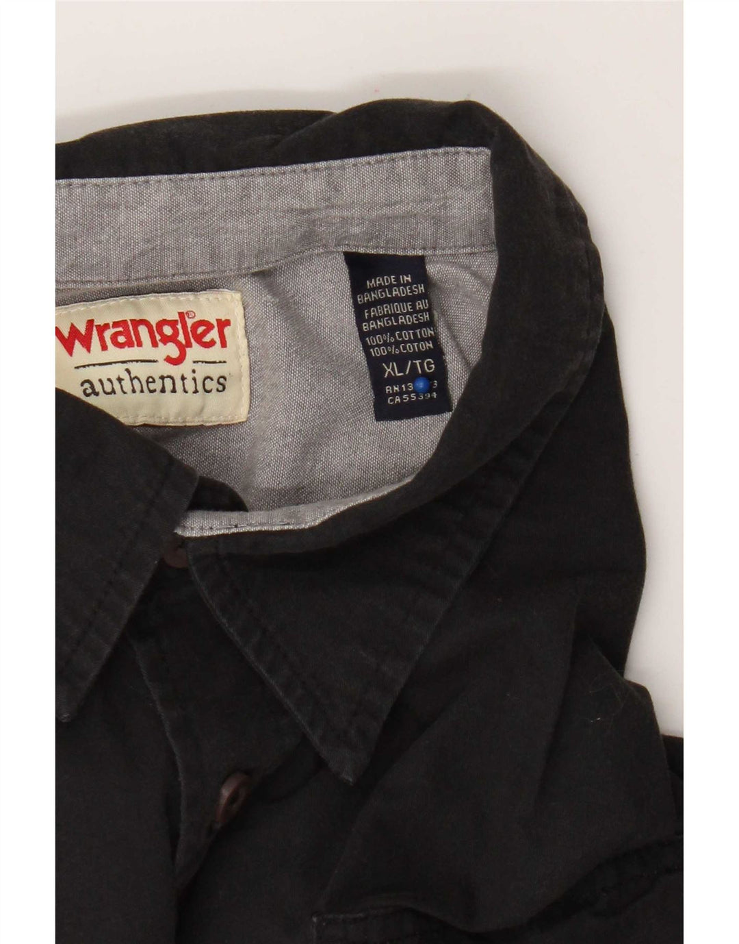 Wrangler Chemise à manches courtes pour homme XL en coton noir
