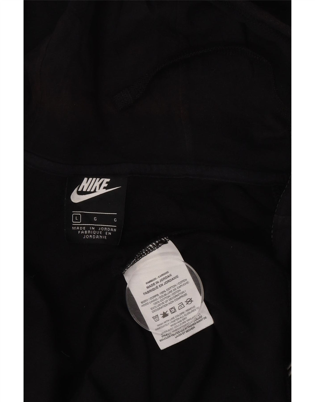 Nike Pull à capuche zippé pour homme Grand coton noir