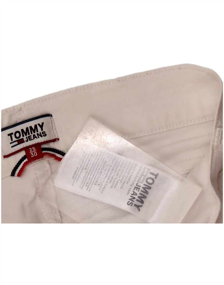 TOMMY HILFIGER Jean Skinny Taille Mi-Haute Femme W25 L25 Coton Blanc