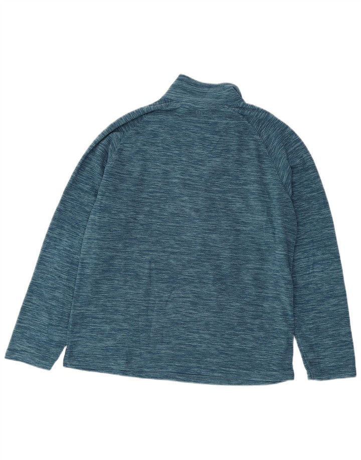 Mountain Warehouse Pull Polaire à Col Zippé Homme Bleu Moyen Moucheté